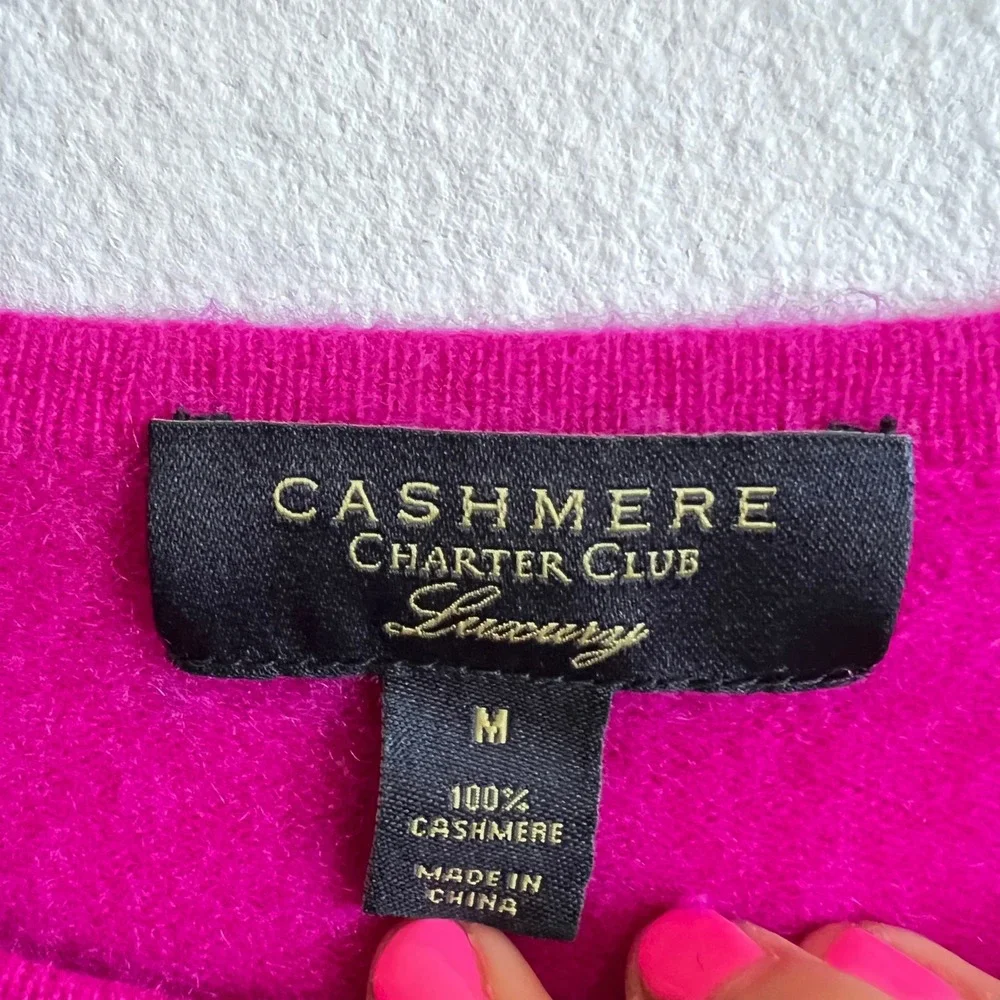Charter Club Luxury‎ 100% Cashmere Sweater Pullover Soft Luxury Luxe Pink Medium